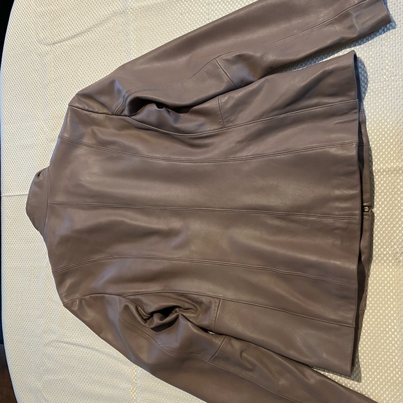 COLE HAAN SIGNATURE Cole Haan Lambskin Leather Jacket Beige - Picture 6 of 10